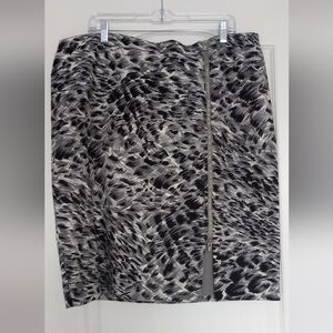 Talbots Woman Paintbrush Zip-Front Pencil Skirt Size 18W